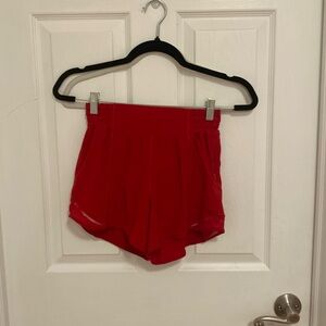 Red hotty hot lululemon shorts 4”
